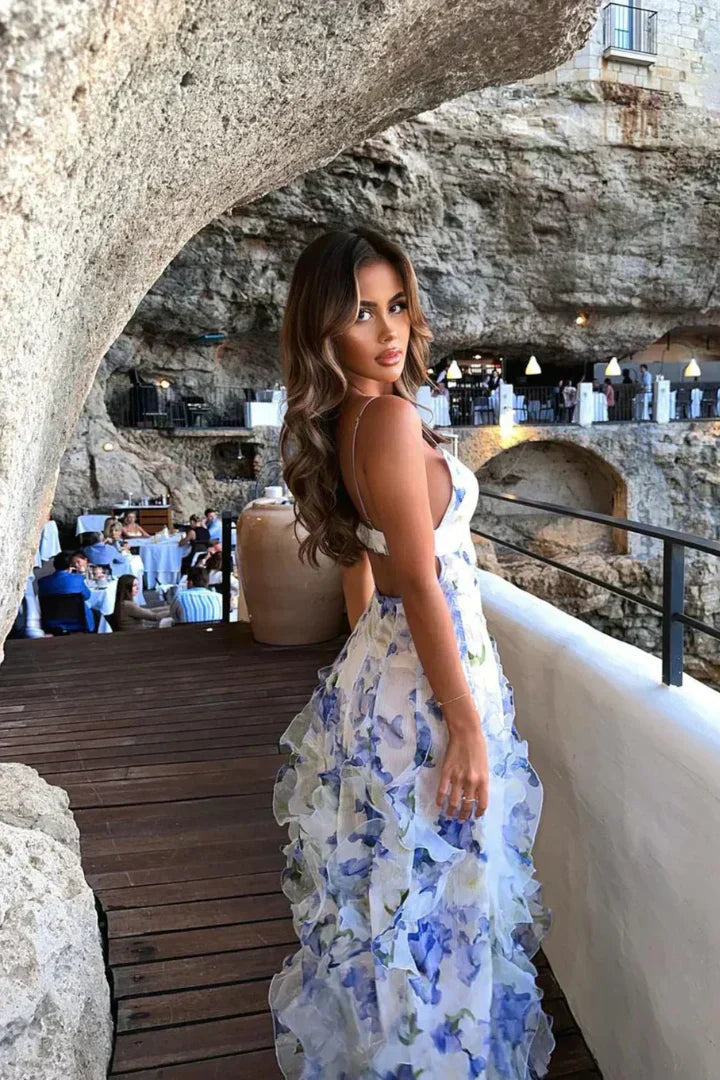 AURE Vestido Midi Floral con Volantes 4