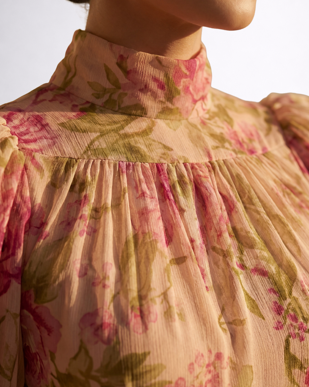 AURE Vestido Largo Floral de Gasa 5