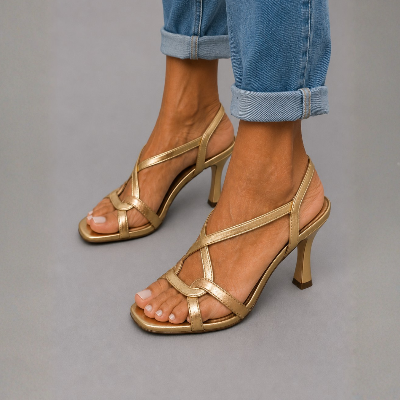 AURE | Sandalias Doradas Soleil