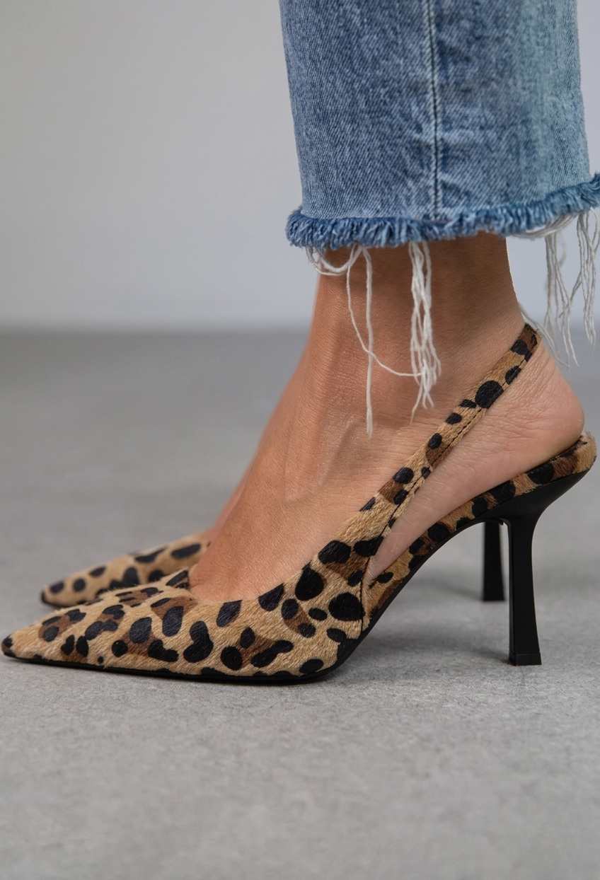 Dulce | Zapatos de tacón D’Orsay con estampado de leopardo