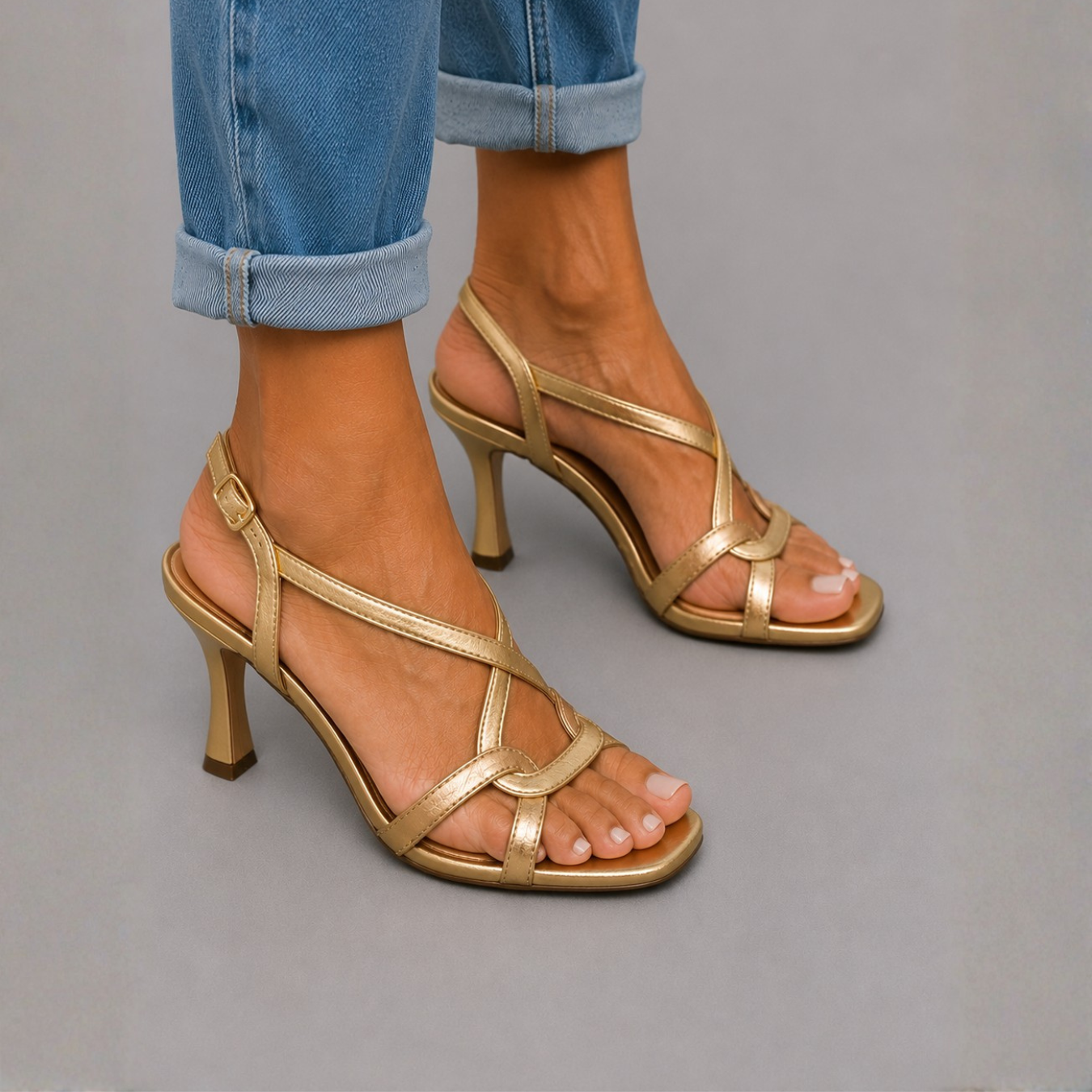 AURE | Sandalias Doradas Soleil