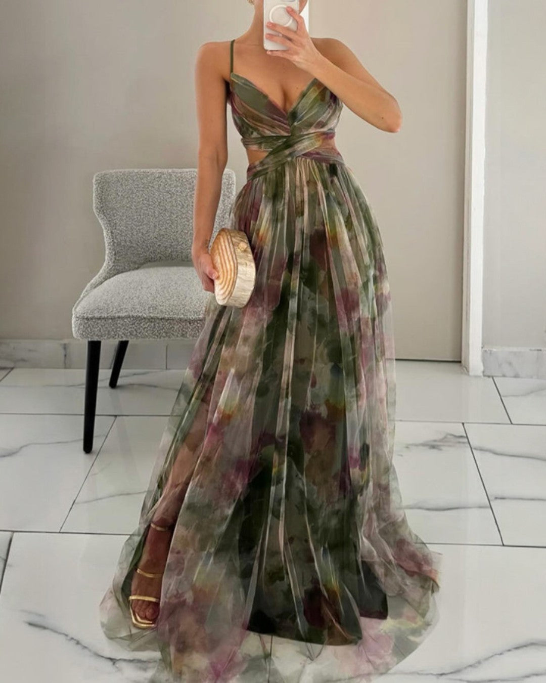 AURE Vestido Maxi Floral Estampado 6