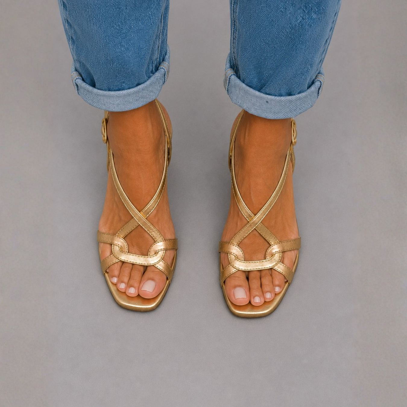 AURE | Sandalias Doradas Soleil