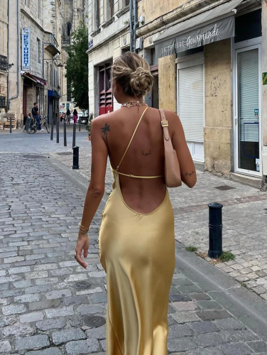Vestido Largo de Espalda Abierta
