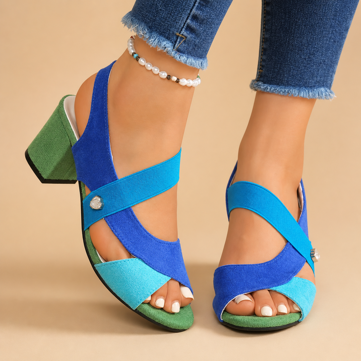 Elara™ | Tacones Cómodos con Tiras Cruzadas