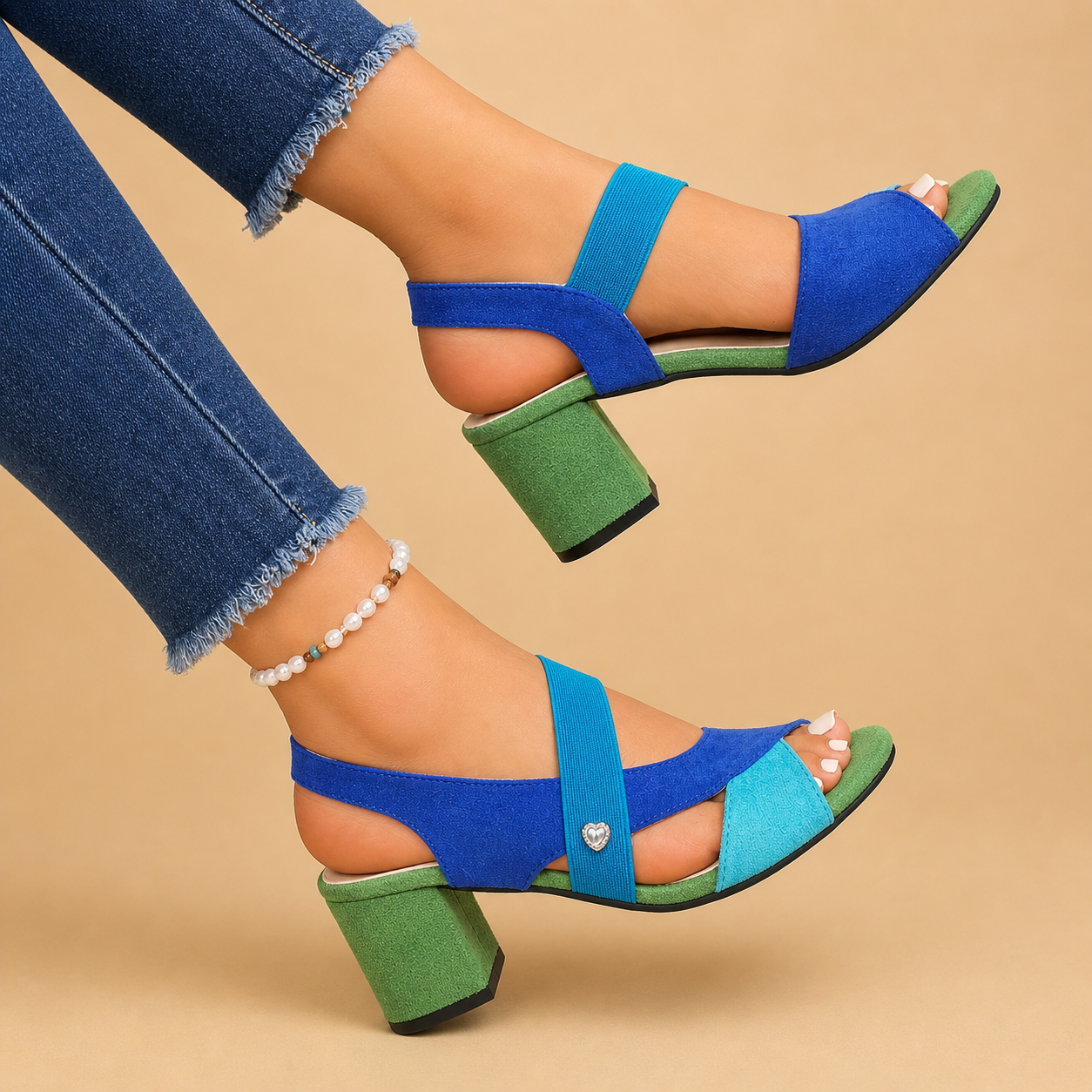 Elara™ | Tacones Cómodos con Tiras Cruzadas