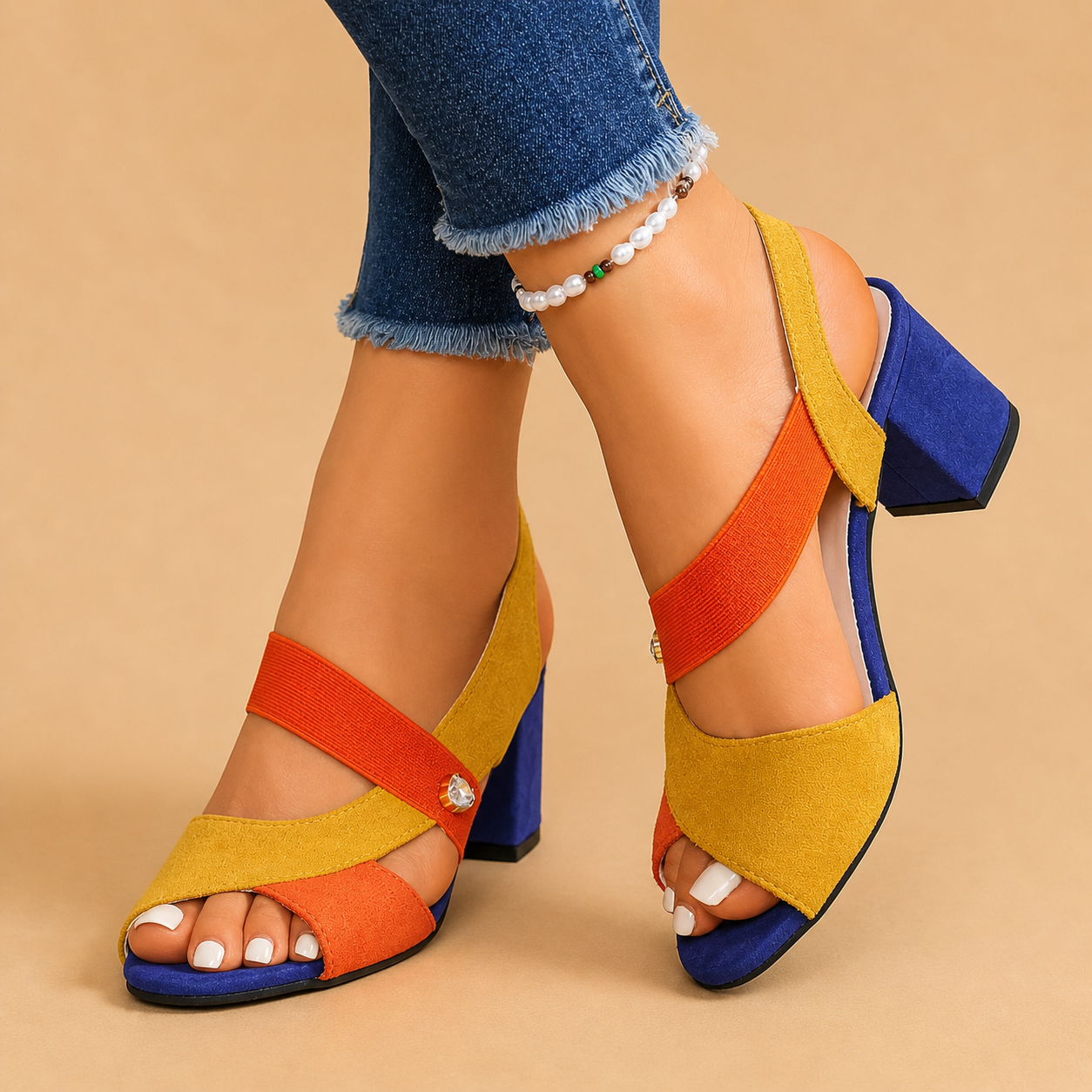 Elara™ | Tacones Cómodos con Tiras Cruzadas