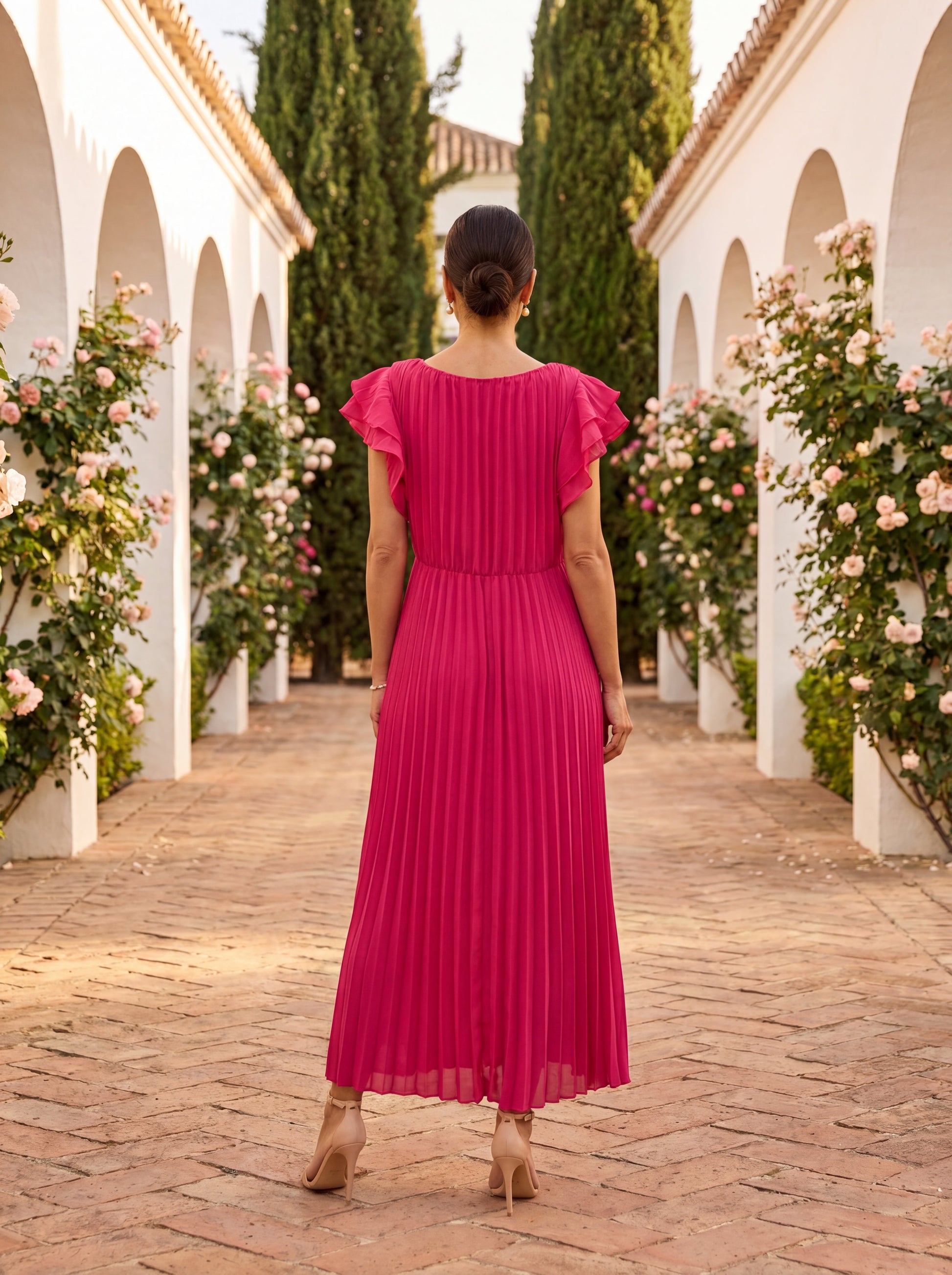AURE Vestido Maxi Plisado 4