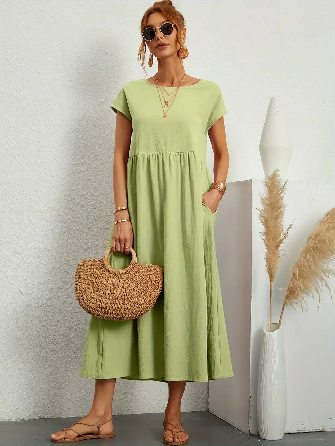 AURE Vestido Midi Fluido 6