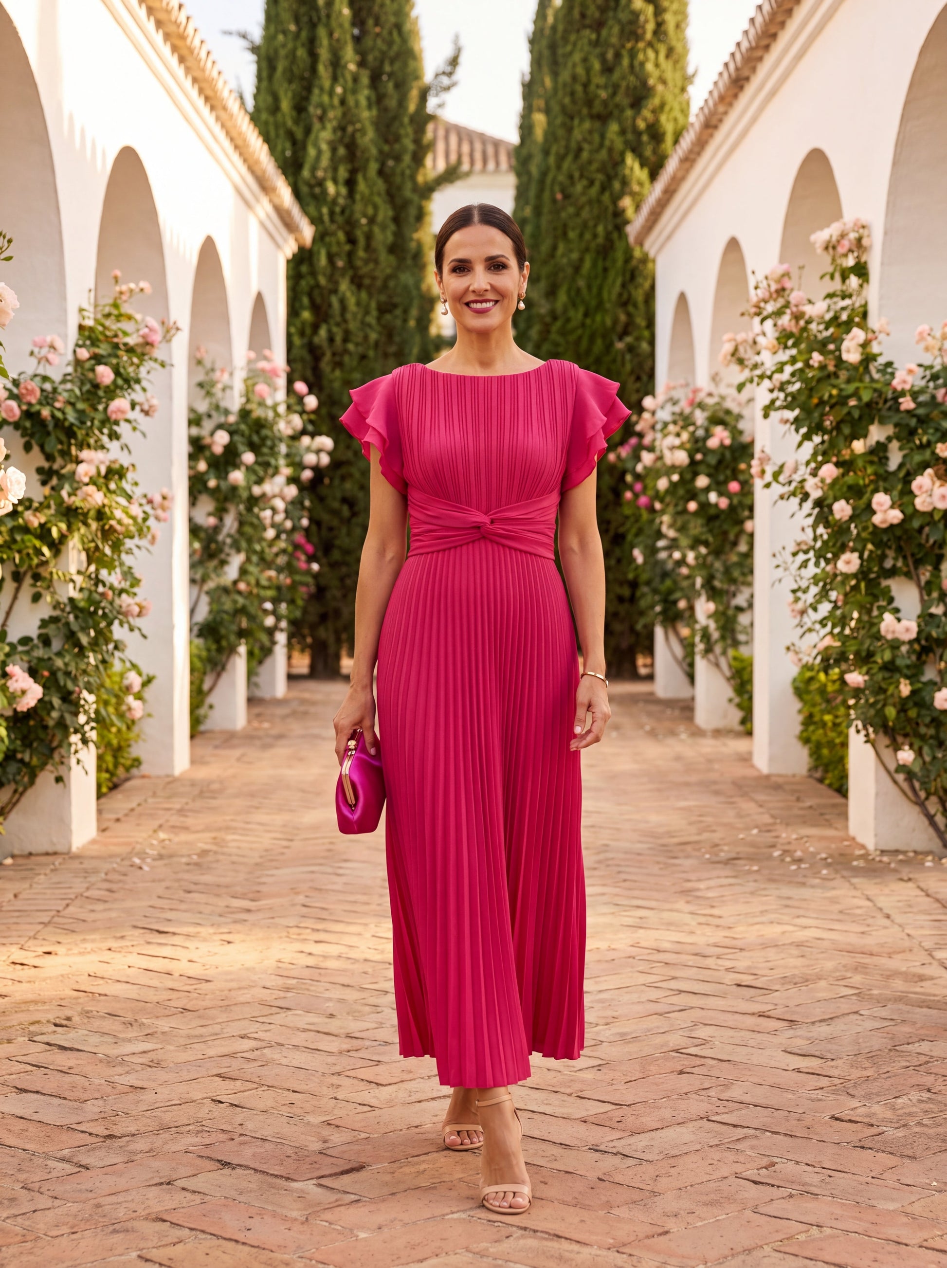 AURE Vestido Maxi Plisado 3