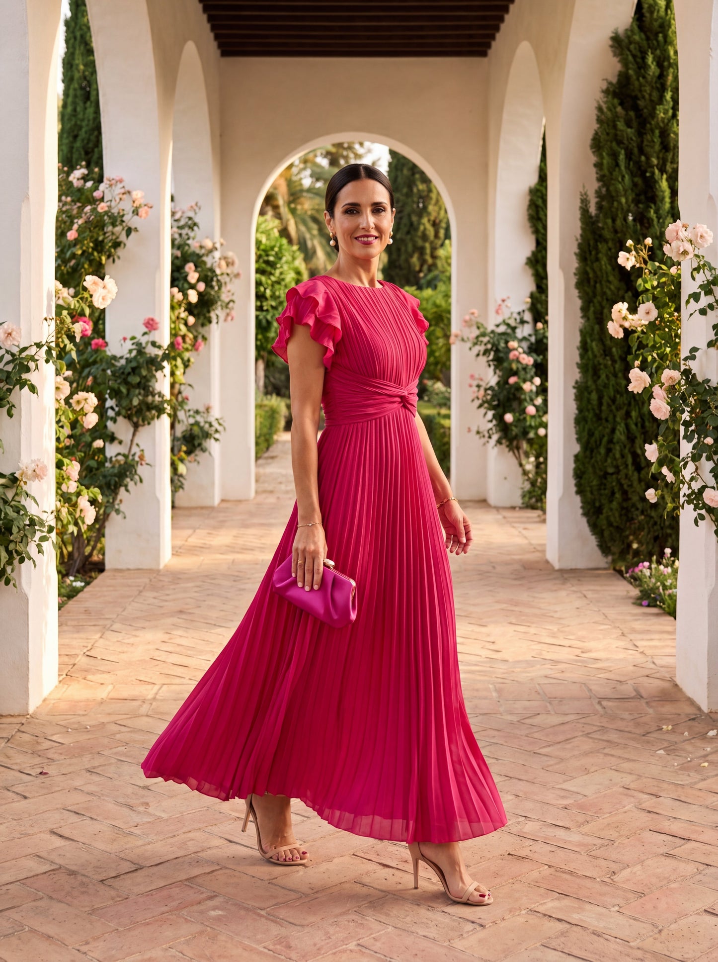AURE Vestido Maxi Plisado 5