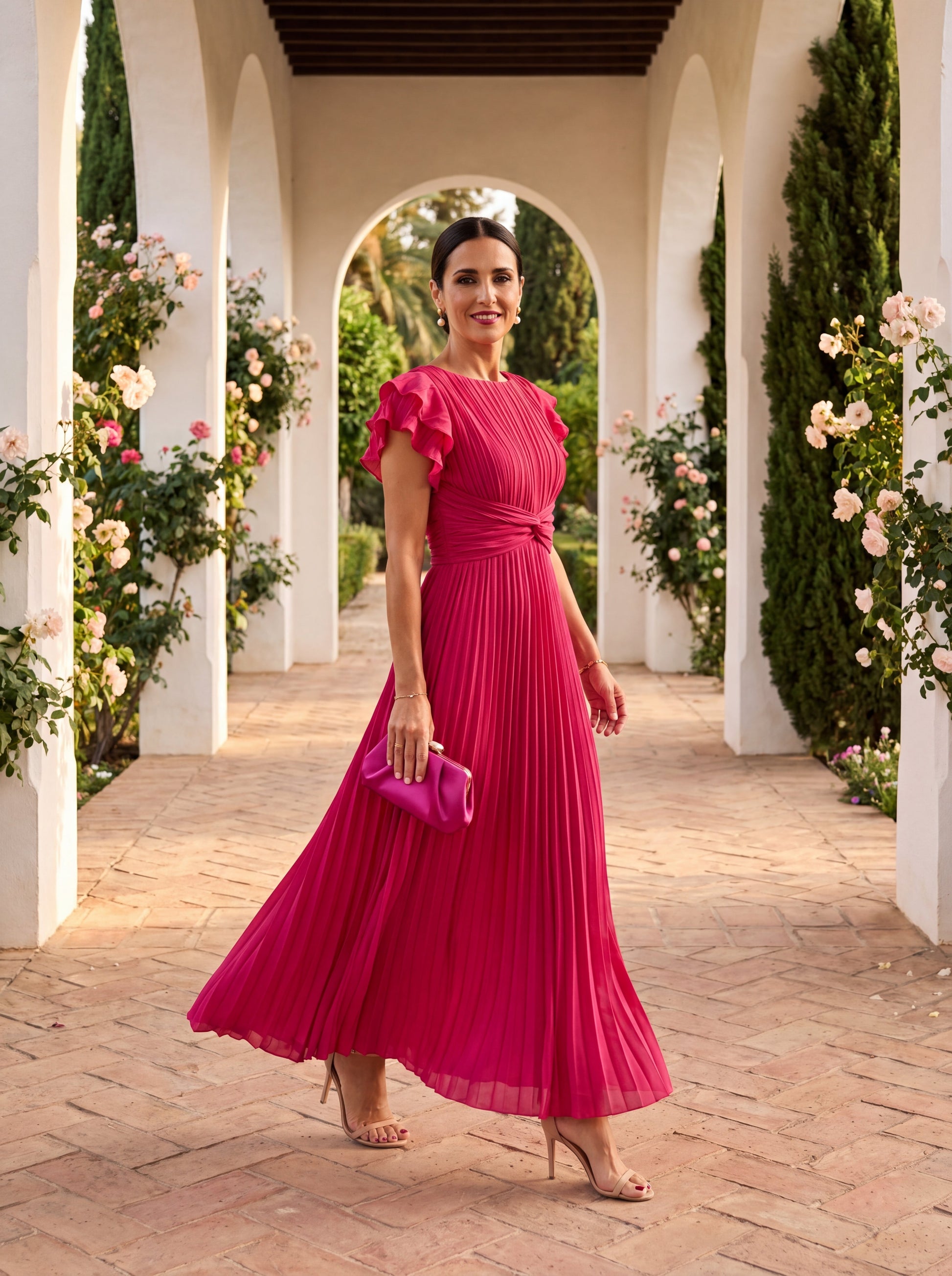 AURE Vestido Maxi Plisado 5