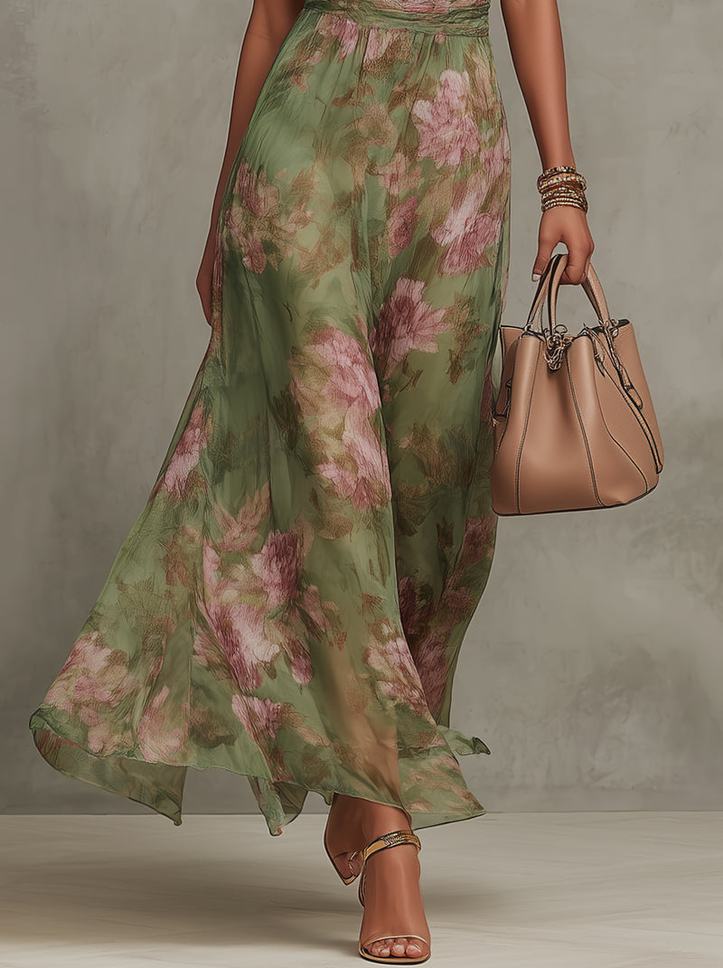 AURE Vestido Maxi Halter Floral 6