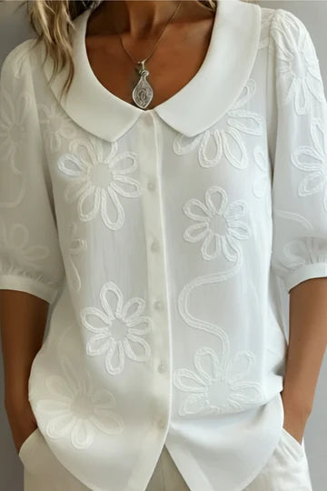 Fiora Blusa Elegante con Bordado Floral 2