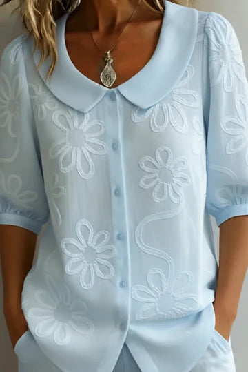 Fiora Blusa Elegante con Bordado Floral 4