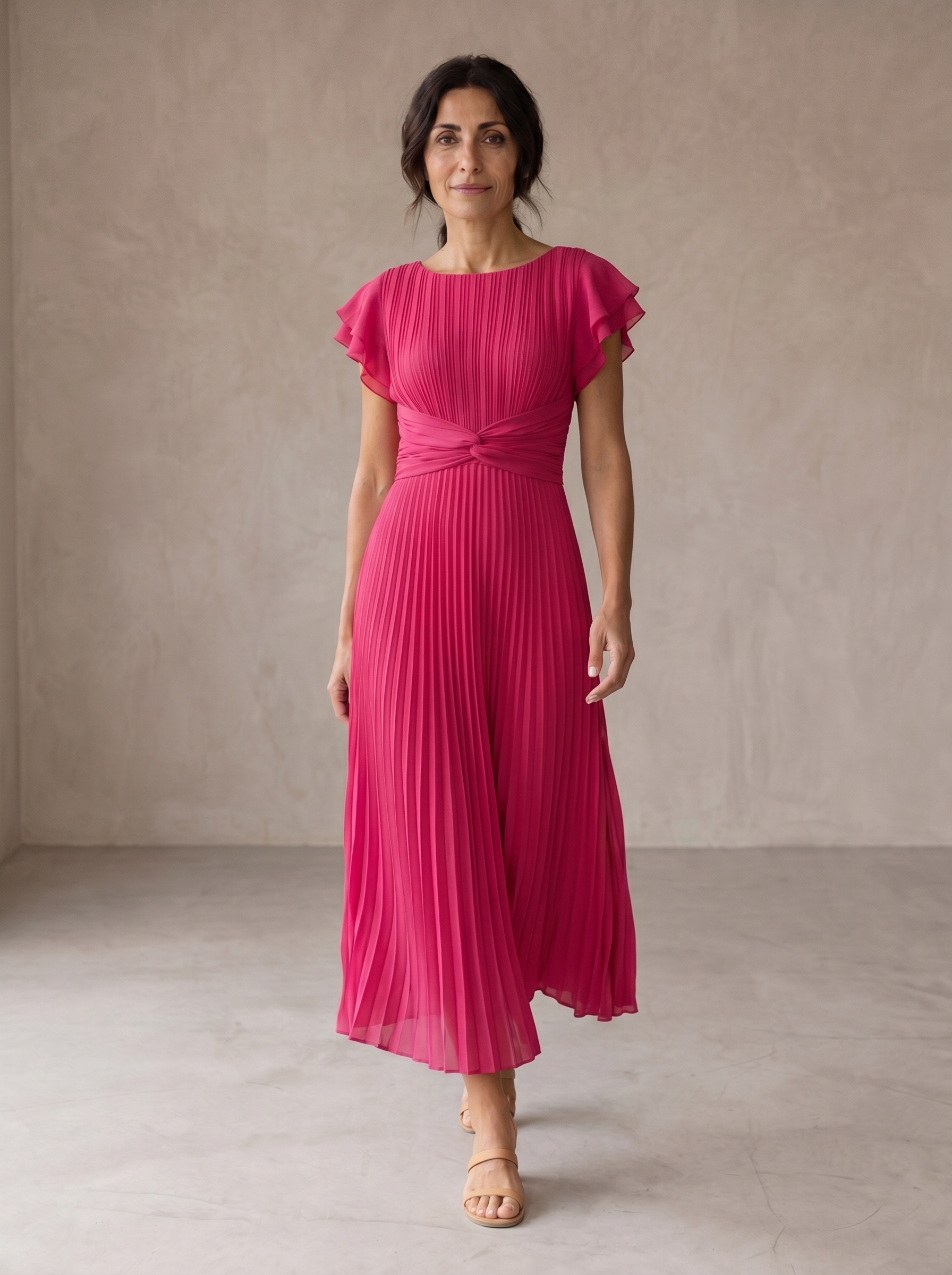 AURE Vestido Maxi Plisado 1