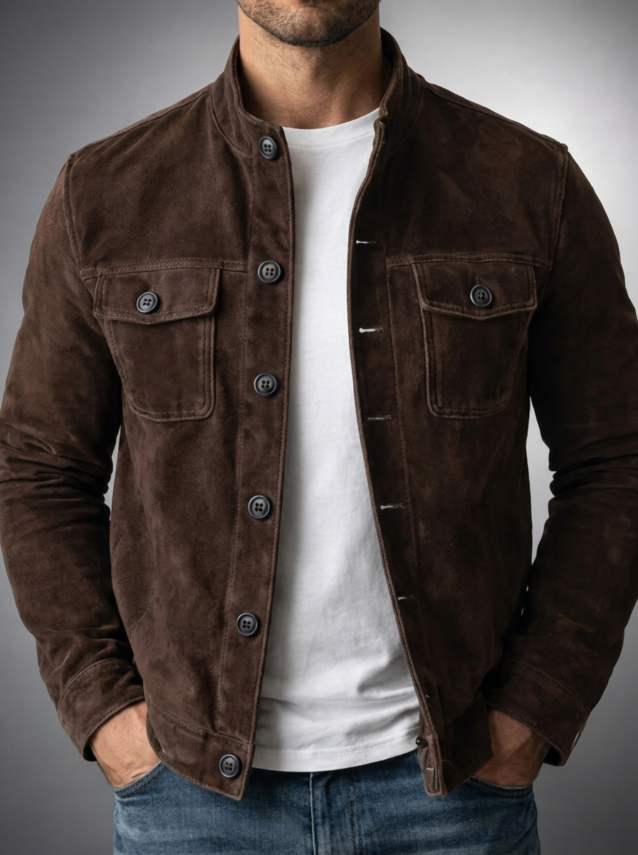 Javier Chaqueta de Ante - Marron Oscuro