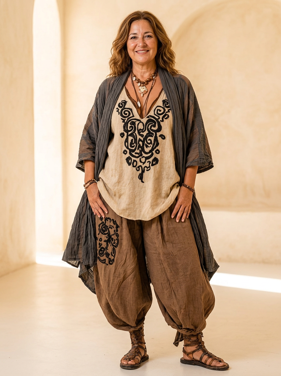 AURE Conjunto de 3 Piezas Bohemio en mujer real curvy
