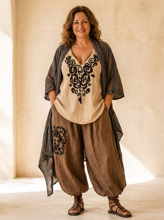 AURE Conjunto de 3 Piezas Bohemio en mujer real curvy