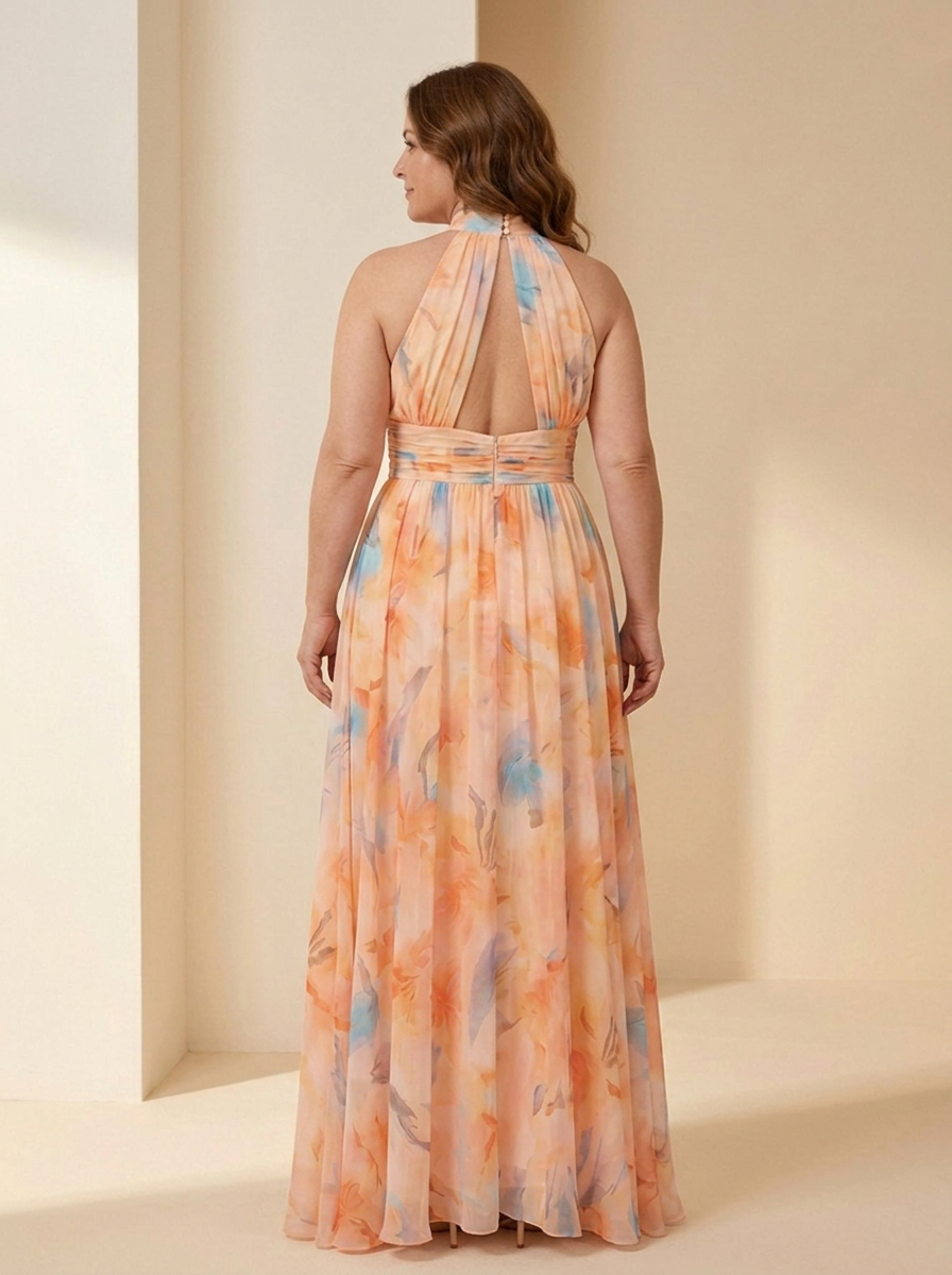 Esthe Vestido Halter Acuarela - espalda