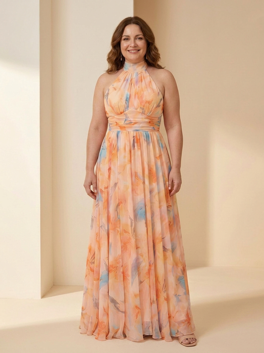 Esthe Vestido Halter Acuarela - frontal