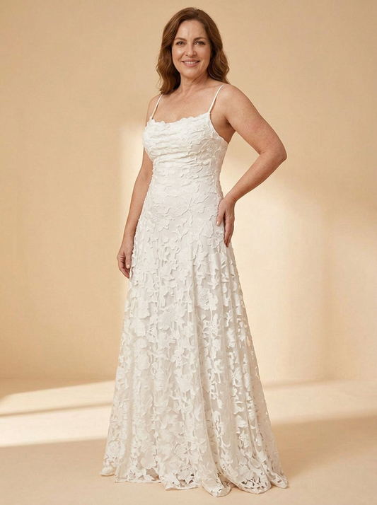 AURE Vestido Elegante Blanco - tres cuartos