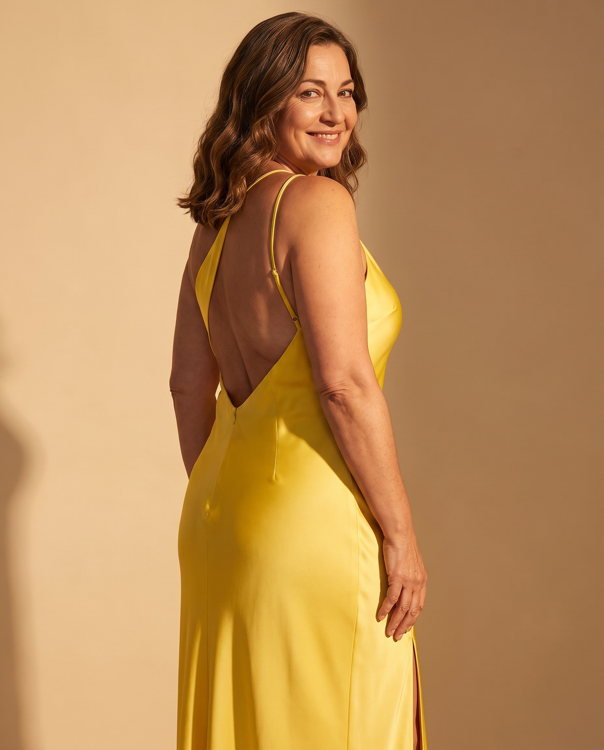 Vestido Largo de Espalda Abierta - Amarillo 2