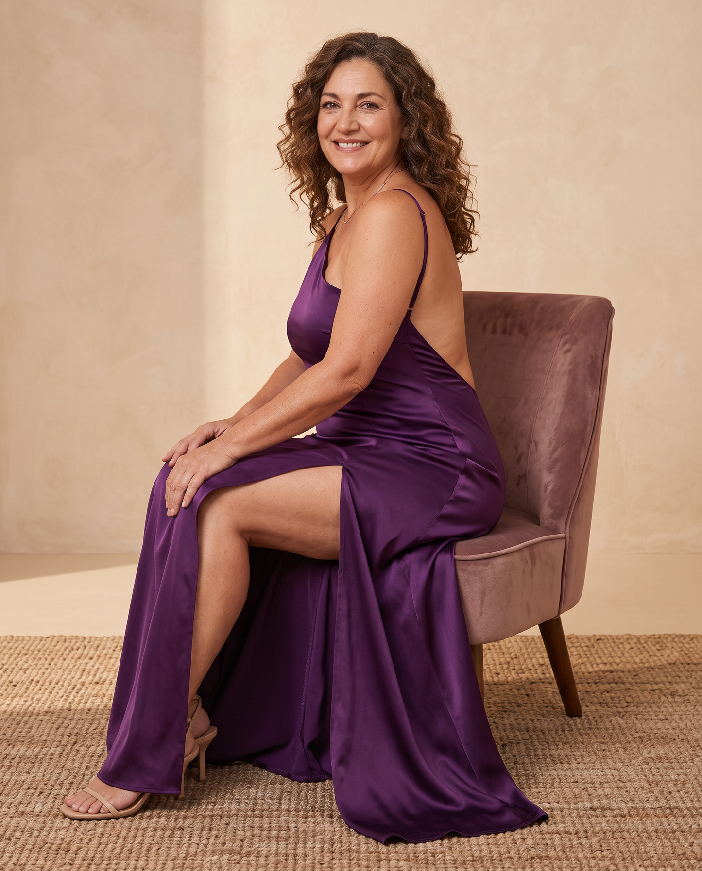 Vestido Largo de Espalda Abierta - Morado 3