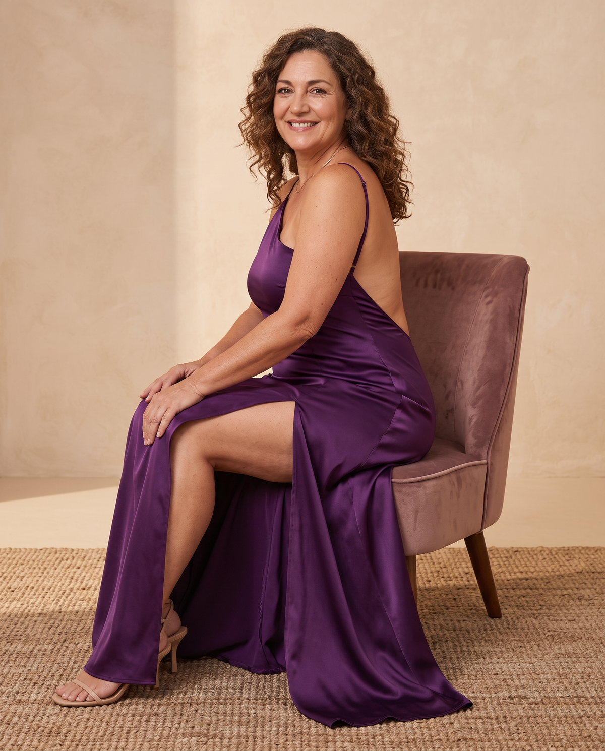 Vestido Largo de Espalda Abierta - Morado 3