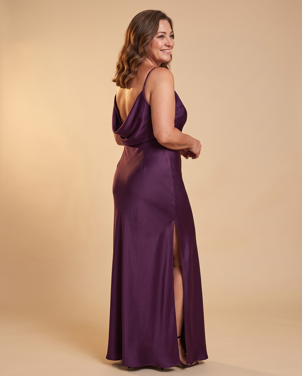 Vestido Largo de Espalda Abierta - Morado 2
