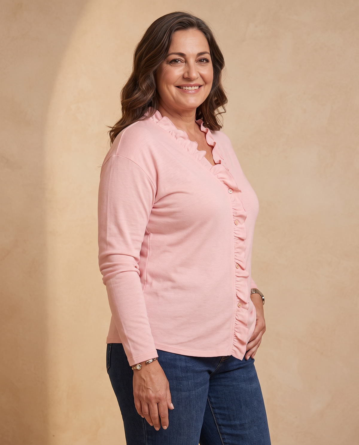 Indie Blusa con volantes - Rosa 2