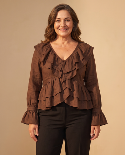 Sienna| Blusa Asimétrica con Volantes