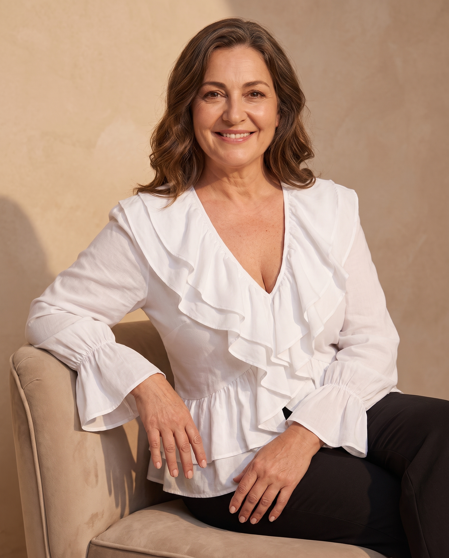 Sienna| Blusa Asimétrica con Volantes - Blanco 3