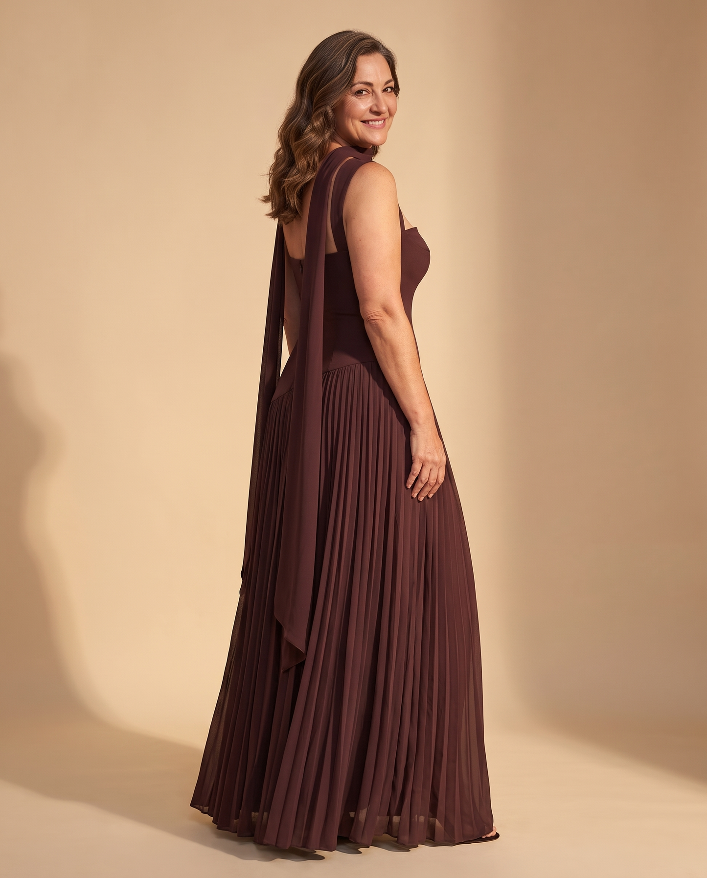 Carlota | Vestido Maxi de Evento - Marrón Ciruela 2