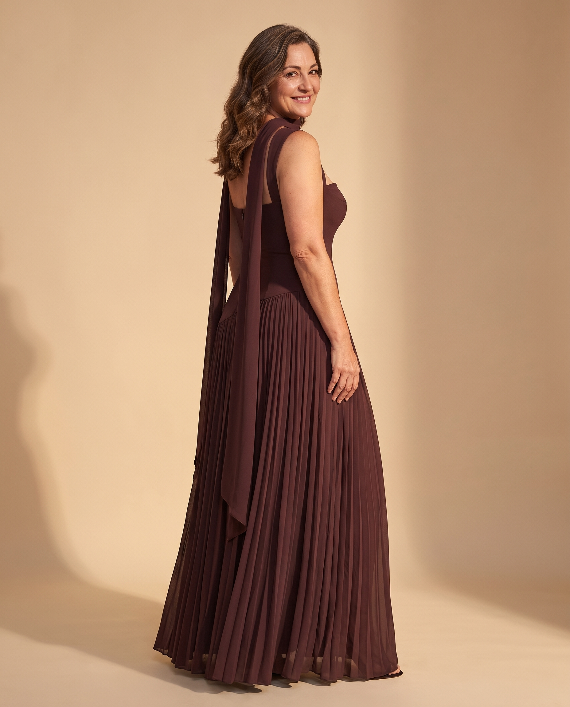 Carlota | Vestido Maxi de Evento - Marrón Ciruela 2