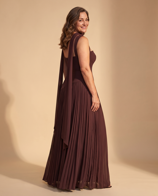 Carlota | Vestido Maxi de Evento - Marrón Ciruela 2