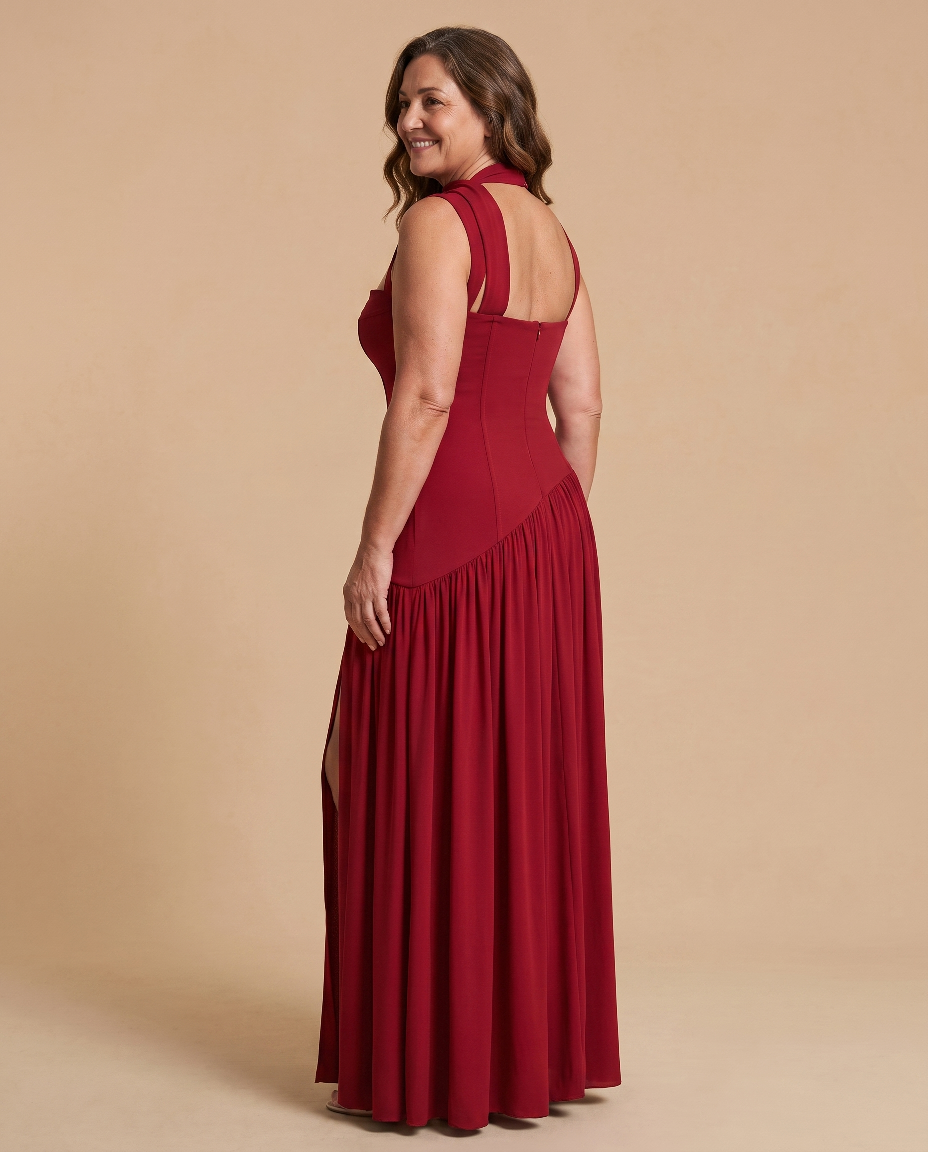 Carlota | Vestido Maxi de Evento - Lacado Cereza 2