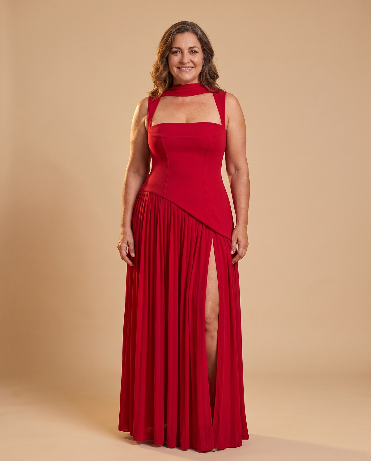 Carlota | Vestido Maxi de Evento - Lacado Cereza