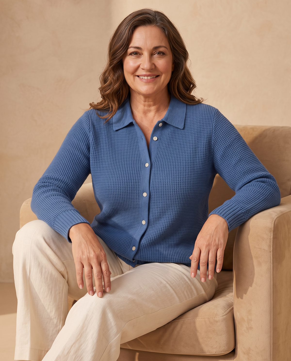 AURE Cardigan Clasico - Azul 3