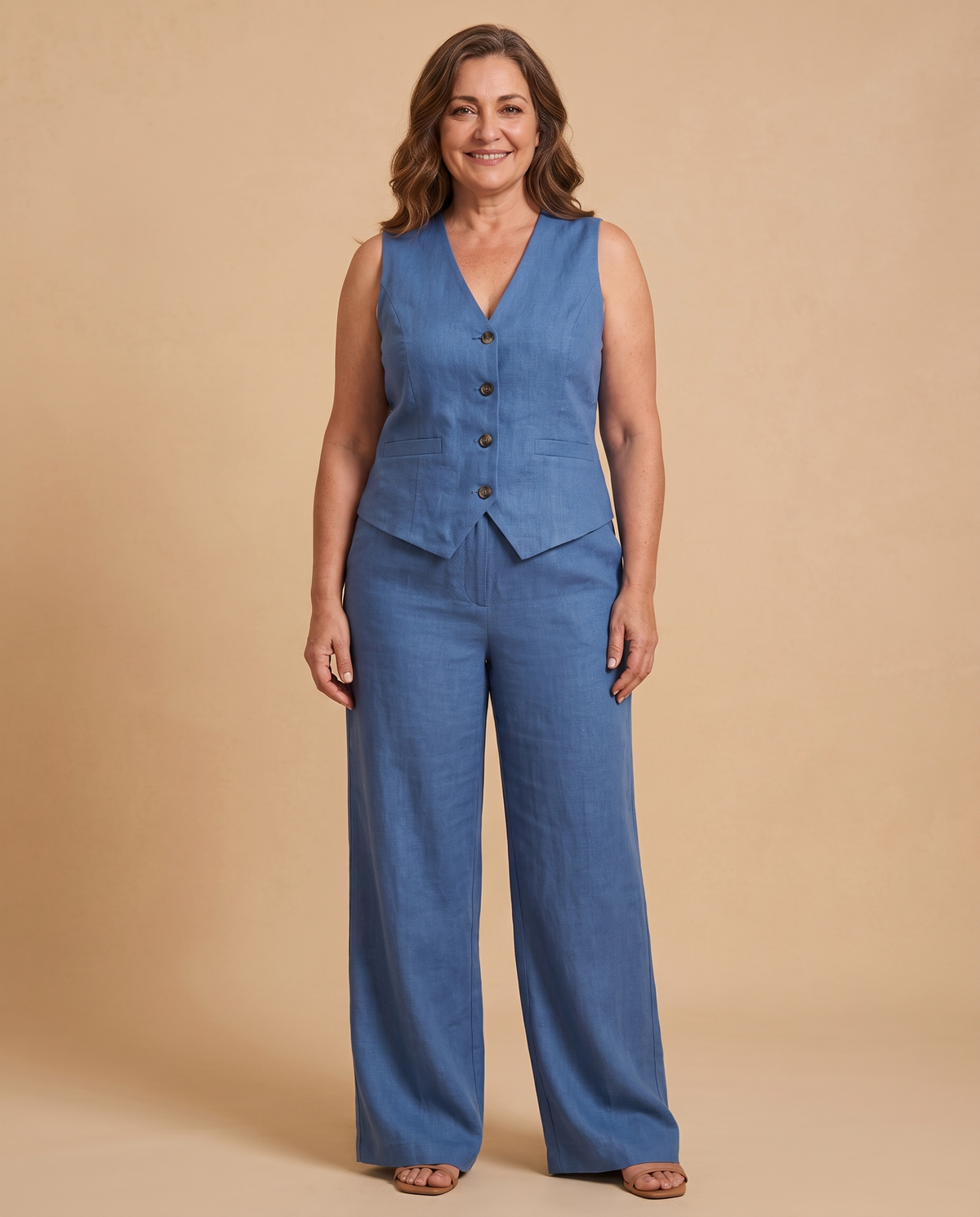 Sofía | Conjunto Chaleco + Pantalón de regalo - Azul