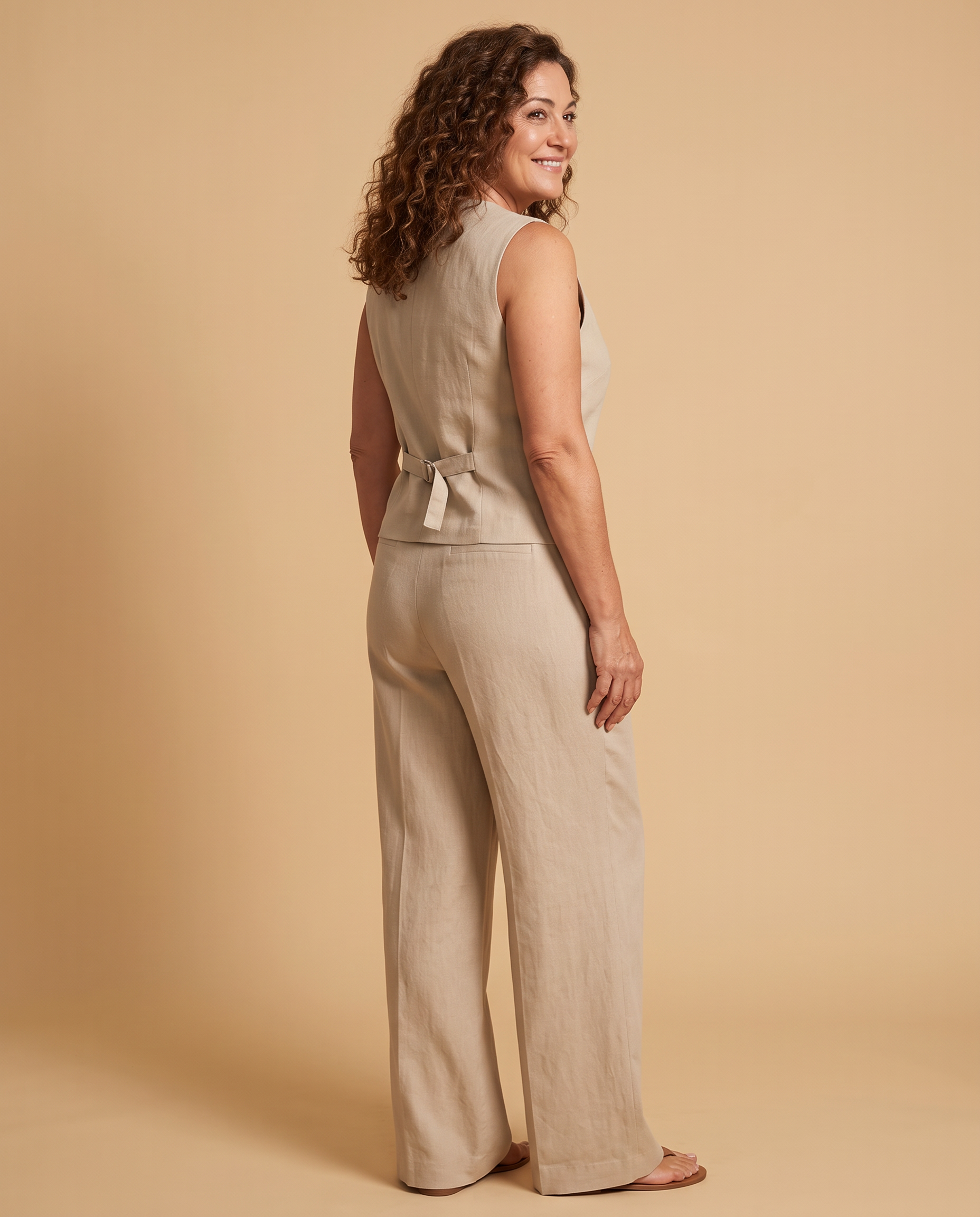Sofía | Conjunto Chaleco + Pantalón de regalo - Beige 2
