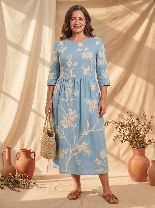 Vestido Vintage Bordado Azul avatar