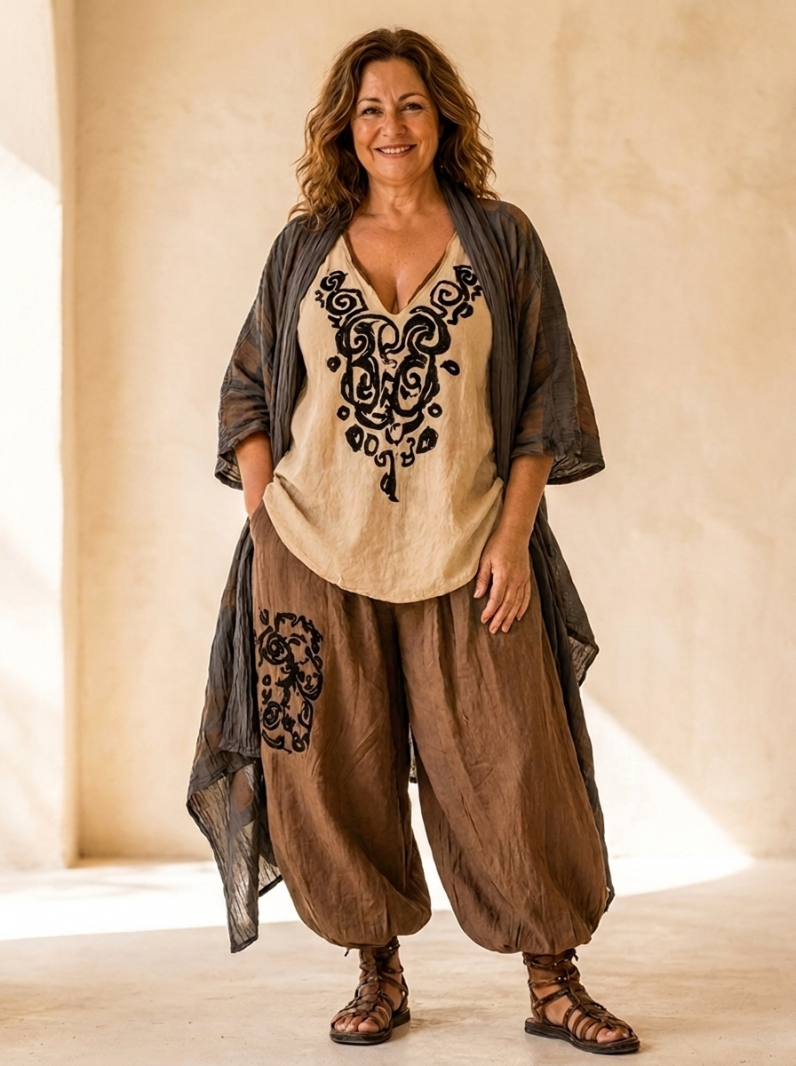 Conjunto Bohemio 3 piezas pose 3/4