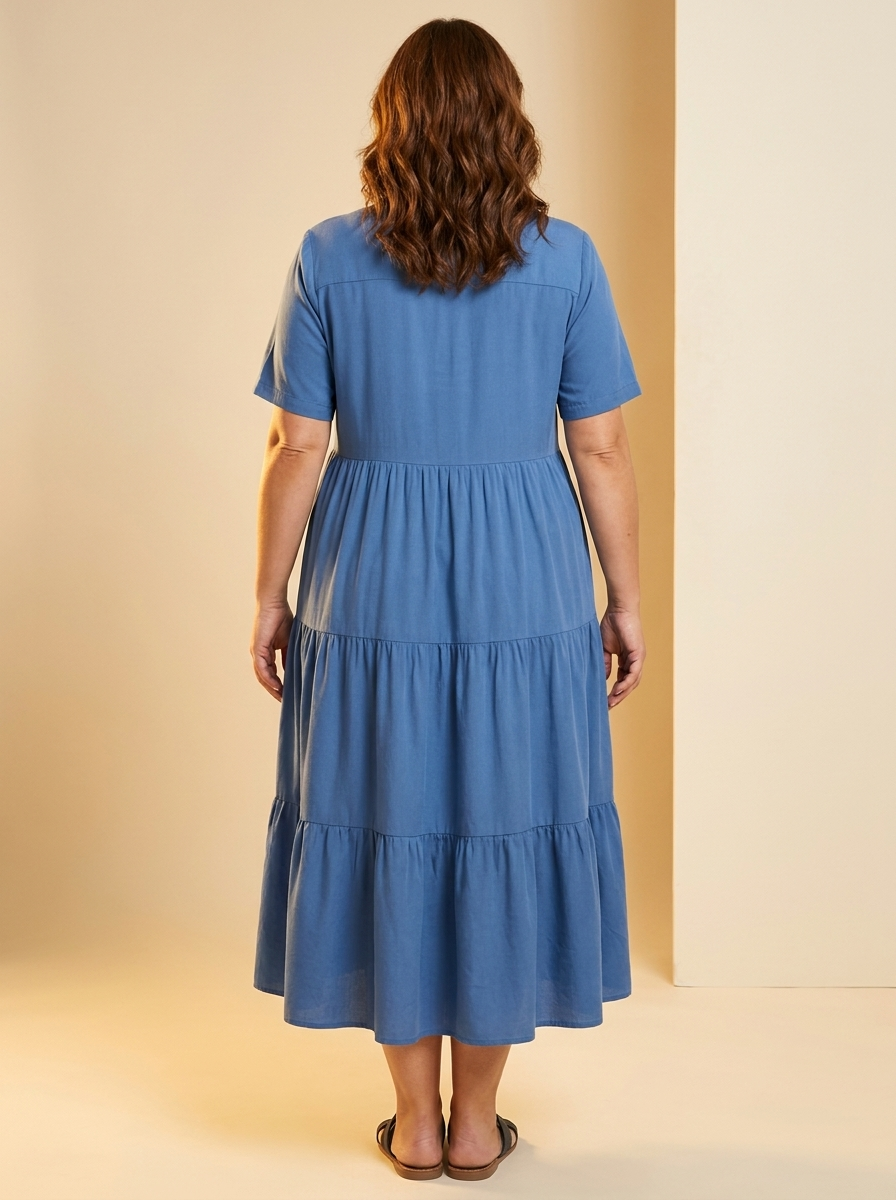 Vestido Midi Elizabeth Azul - espalda