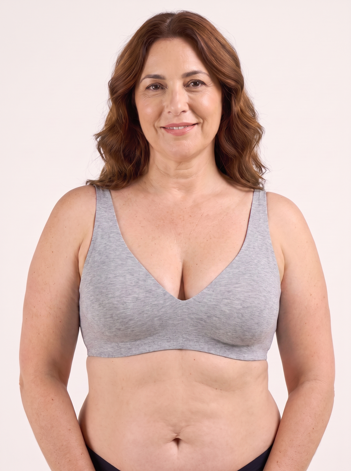 Sujetador push-up escote V gris - frontal