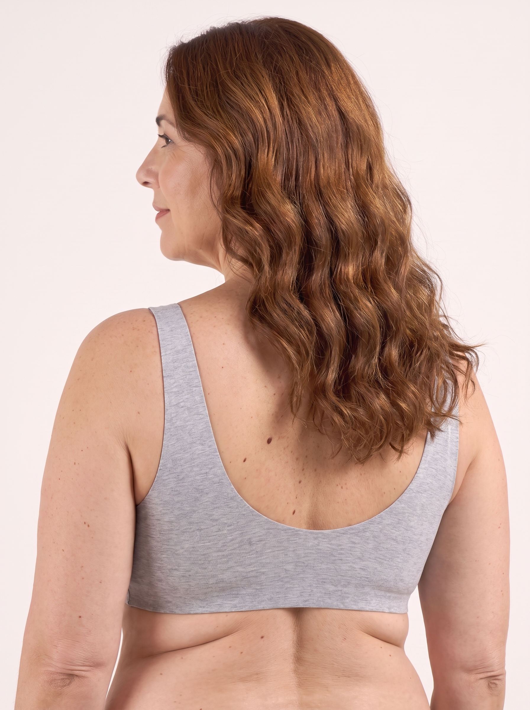 Sujetador push-up escote V gris - espalda