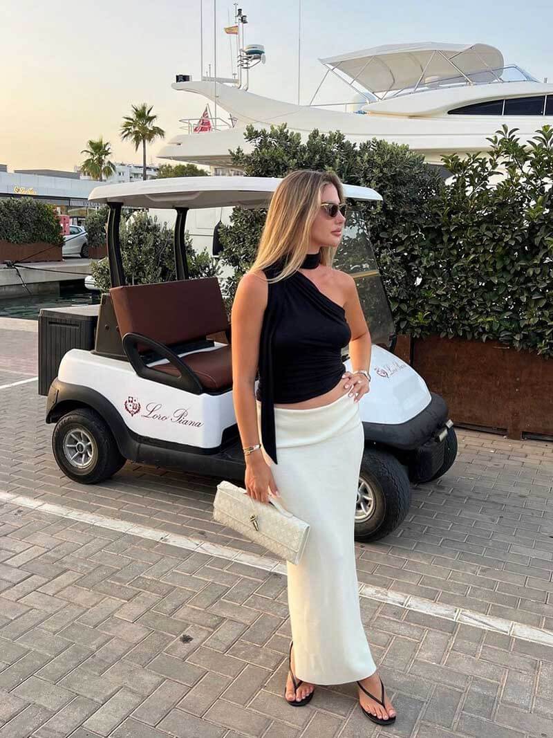 Bolso de mano tipo clutch con solapa tejida bidireccional